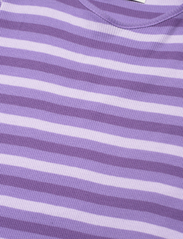 Mads Nørgaard - 2x2 Cotton Stripe Daisina Dress - laisvalaikio suknelės trumpomis rankovėmis - 2x2 stripe/paisley purple - 2