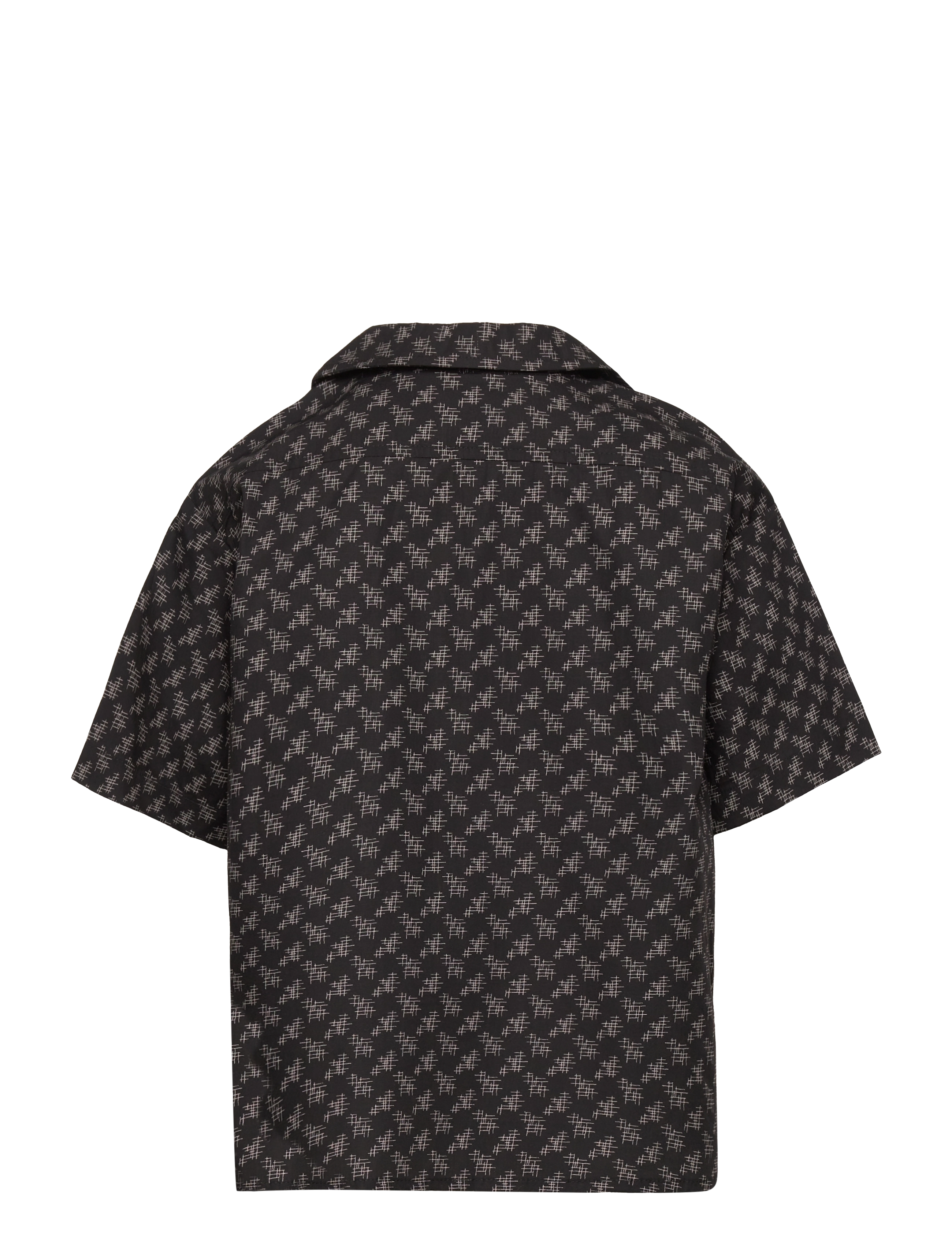 Mads Nørgaard - AOP Poplin Skully Shirt - black /vintage khaki aop - 1