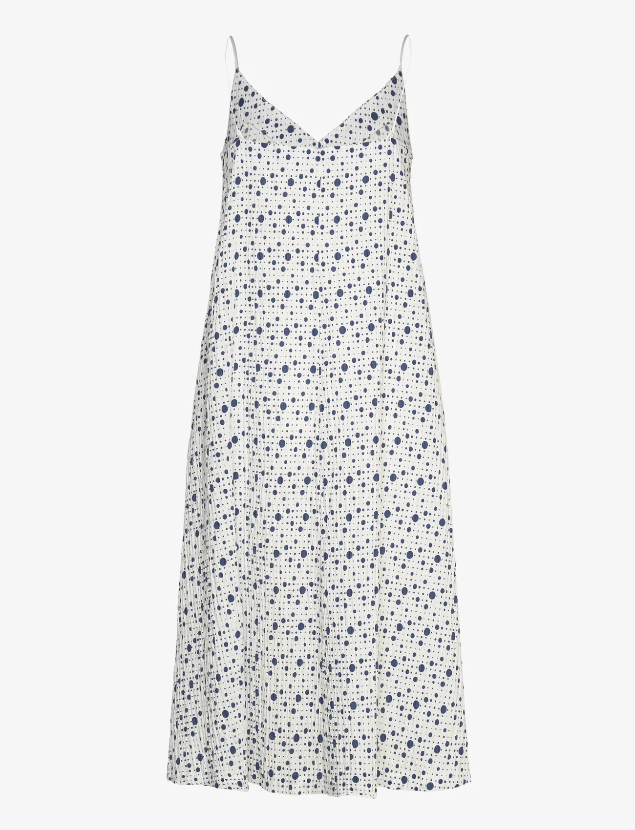 Mads Nørgaard - Crinckle Pop Reggy Dress AOP - midi jurken - dot play micro aop/estate blue - 1