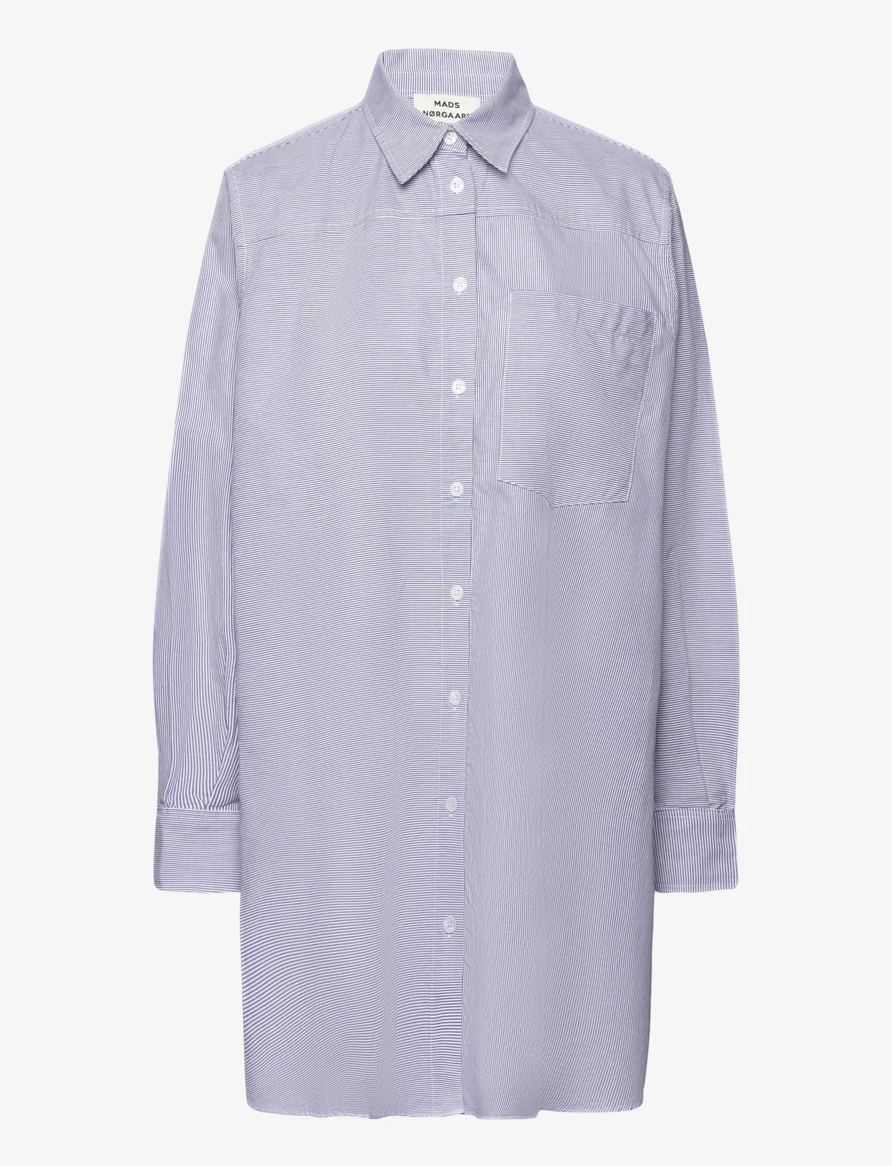 Mads Nørgaard - Popla Nuella Shirt YD - long-sleeved shirts - estate blue/cloud dancer - 0