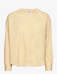 Mads Nørgaard - Crinckle Pop Fleur Shirt - långärmade skjortor - southern moss/cloud dancer - 0