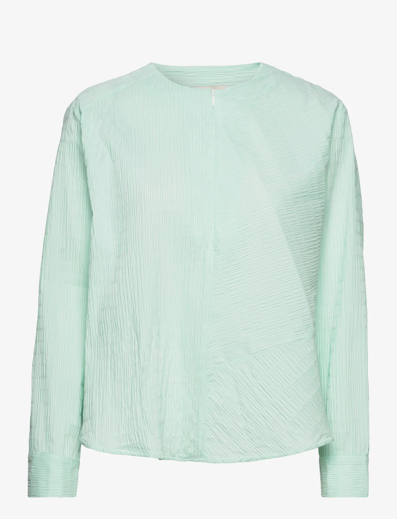 Mads Nørgaard - Crinckle Pop Fleur Shirt - long-sleeved shirts - cabbage/honeydew - 0