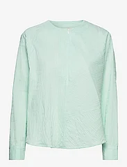 Mads Nørgaard - Crinckle Pop Fleur Shirt - langærmede skjorter - cabbage/honeydew - 0