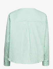 Mads Nørgaard - Crinckle Pop Fleur Shirt - long-sleeved shirts - cabbage/honeydew - 1