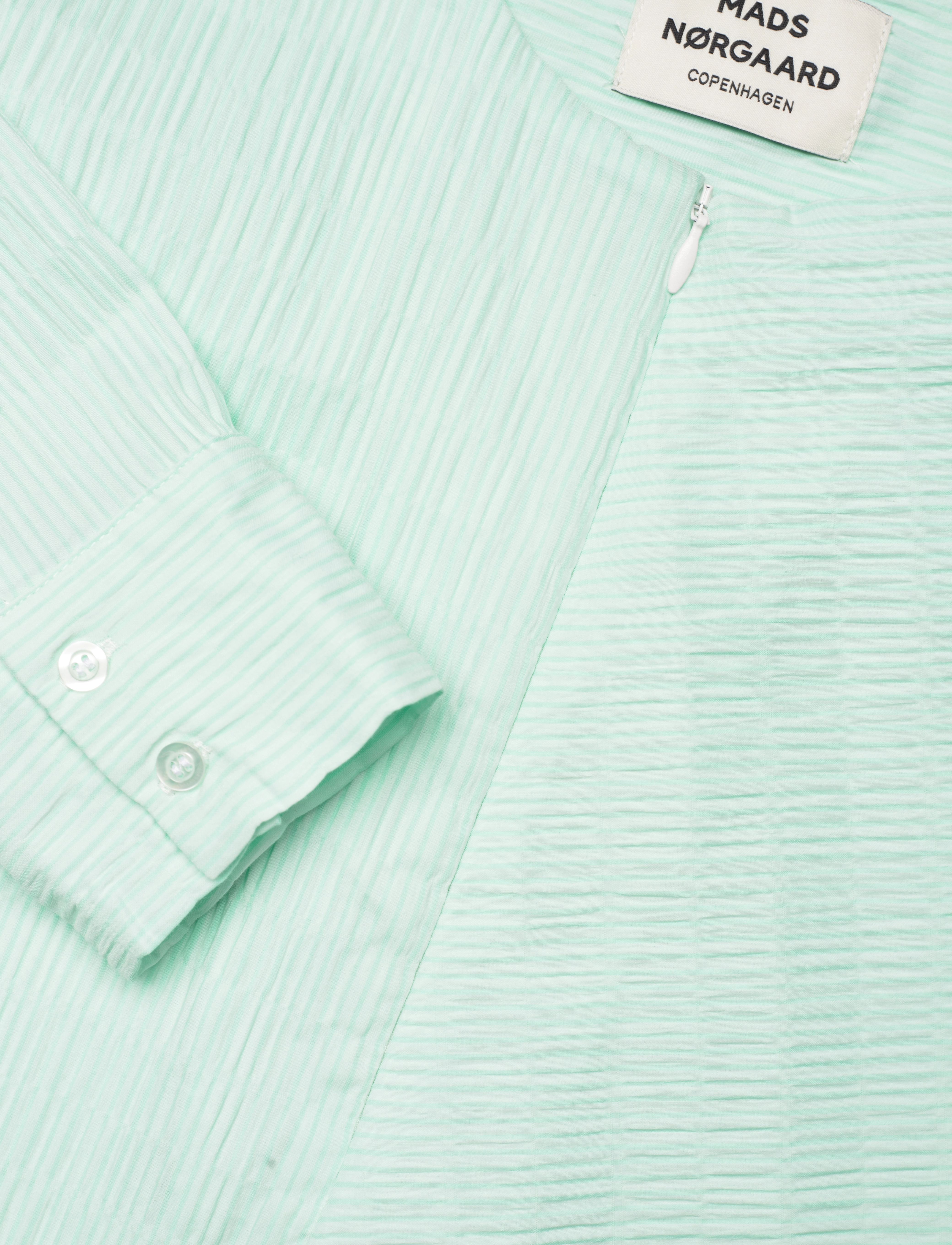 Mads Nørgaard - Crinckle Pop Fleur Shirt - langærmede skjorter - cabbage/honeydew - 2