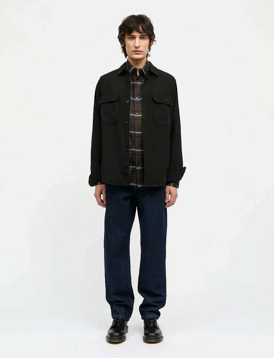 Mads Nørgaard - Dyed Canvas Skyler Shirt FAV - casual hemden - black - 0