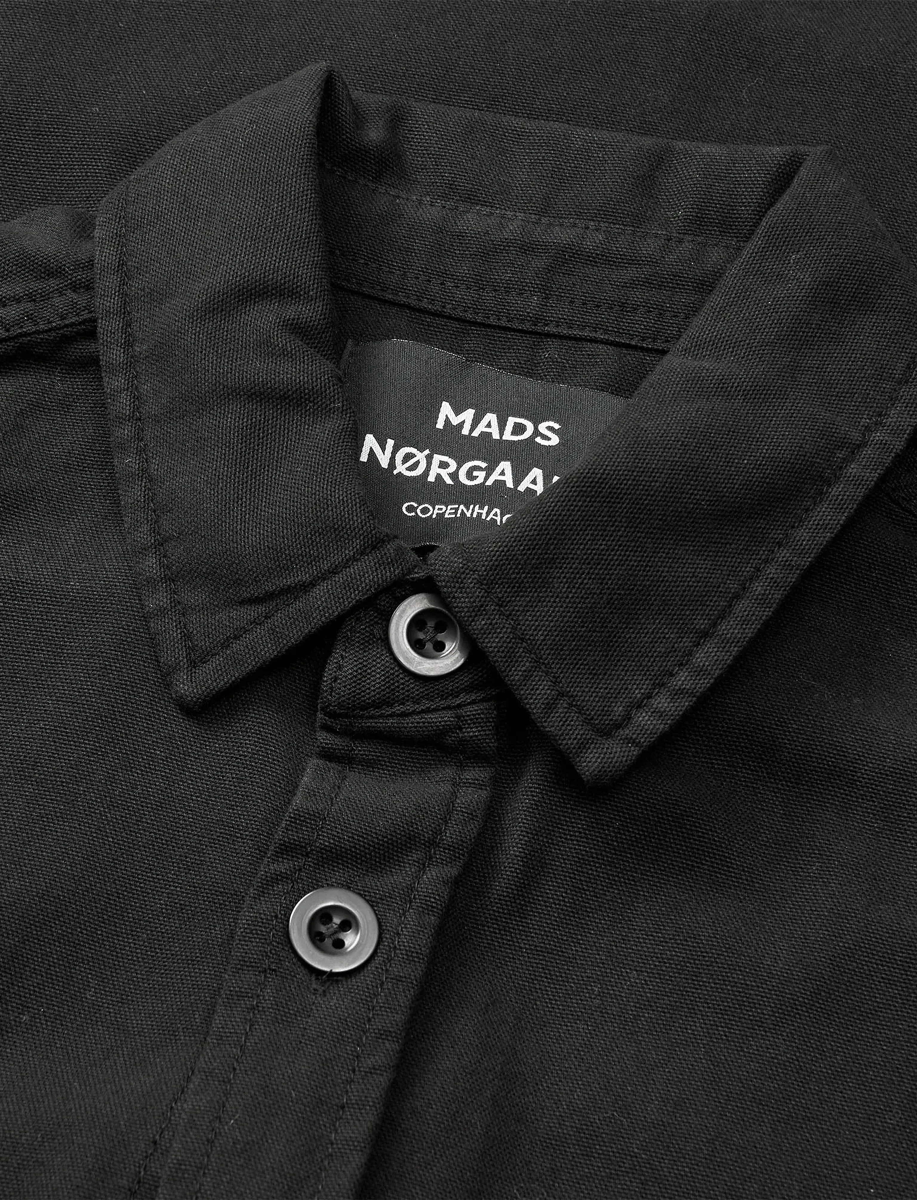 Mads Nørgaard - Dyed Canvas Skyler Shirt FAV - vabaajasärgid - black - 3