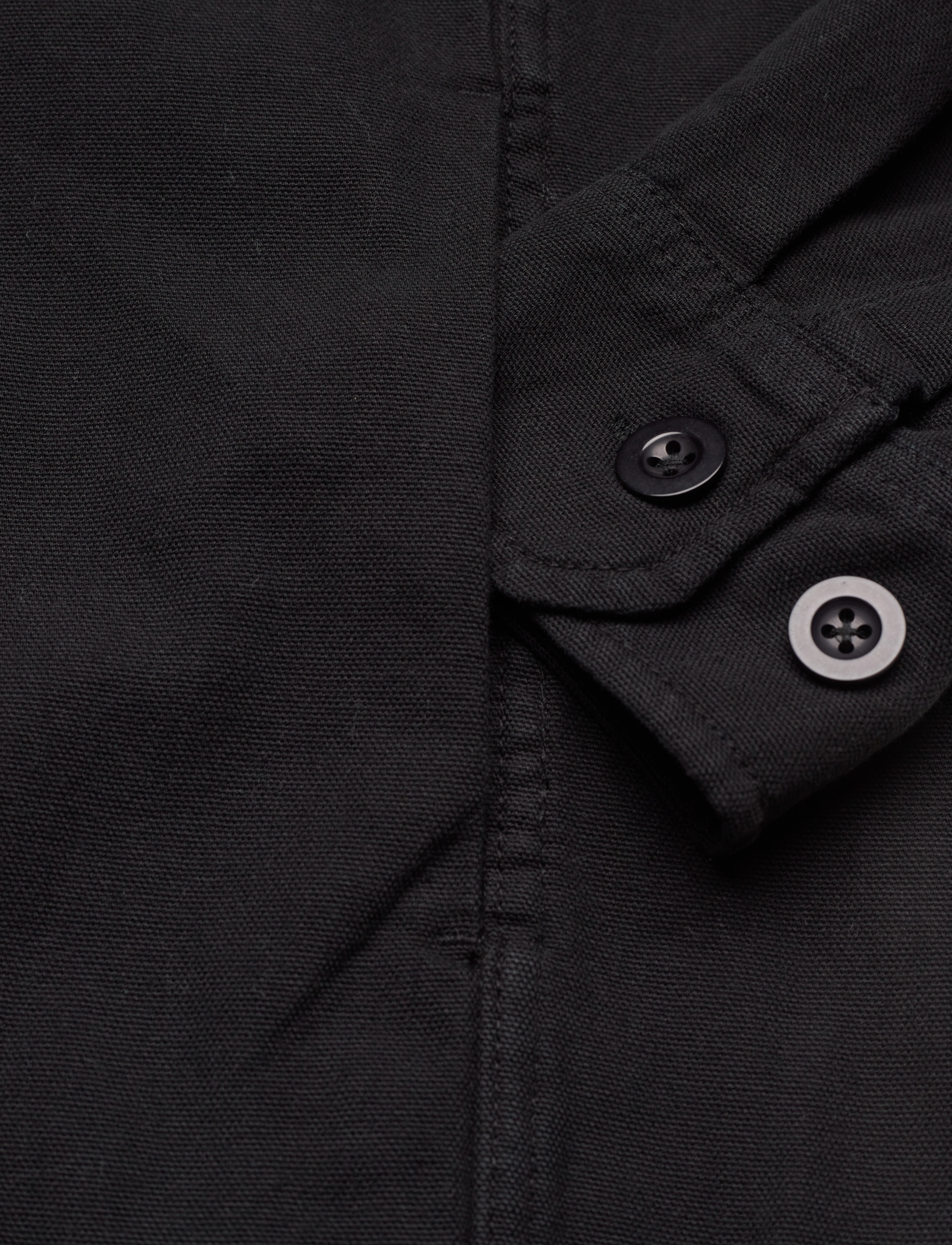 Mads Nørgaard - Dyed Canvas Skyler Shirt FAV - vabaajasärgid - black - 4
