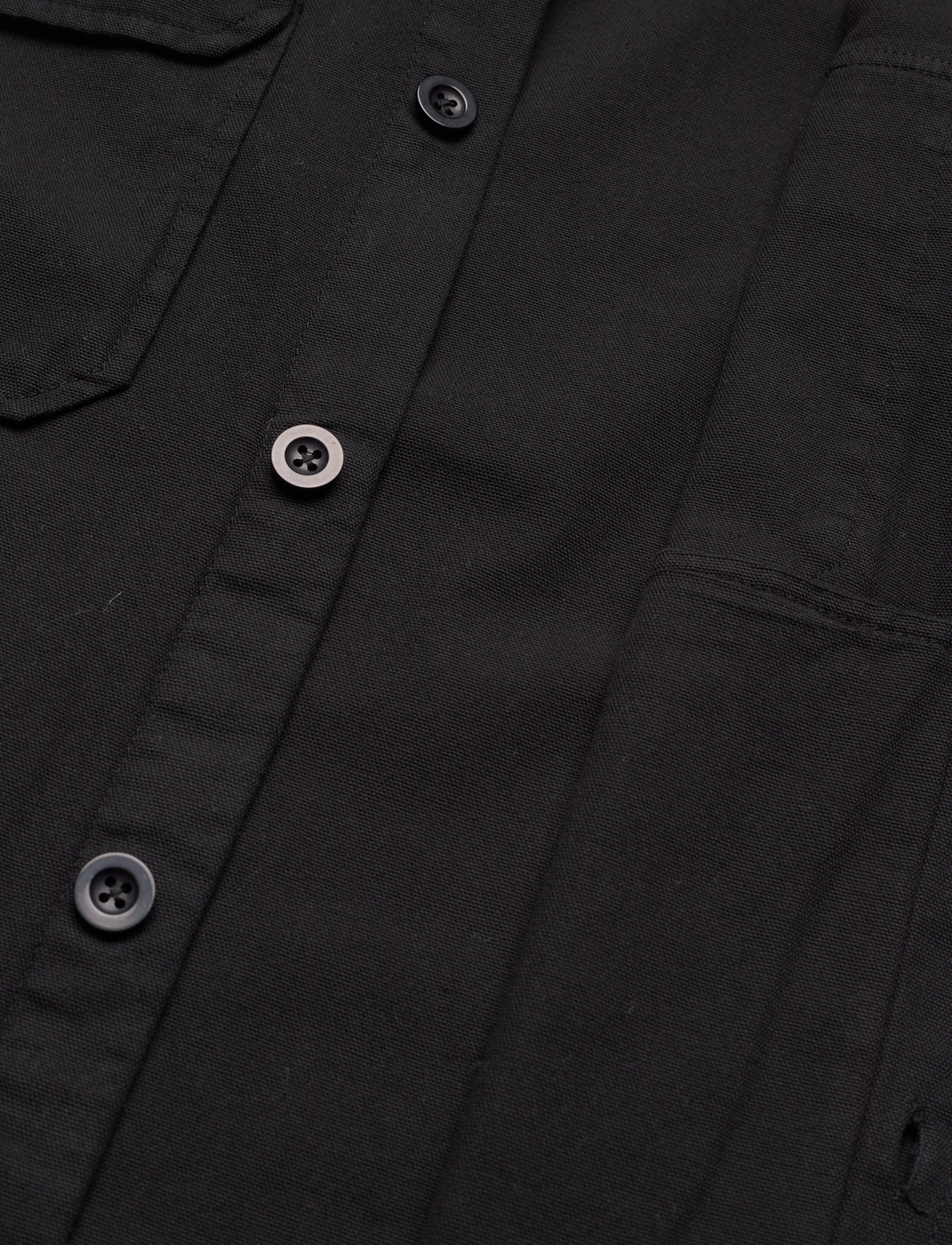 Mads Nørgaard - Dyed Canvas Skyler Shirt FAV - vabaajasärgid - black - 5