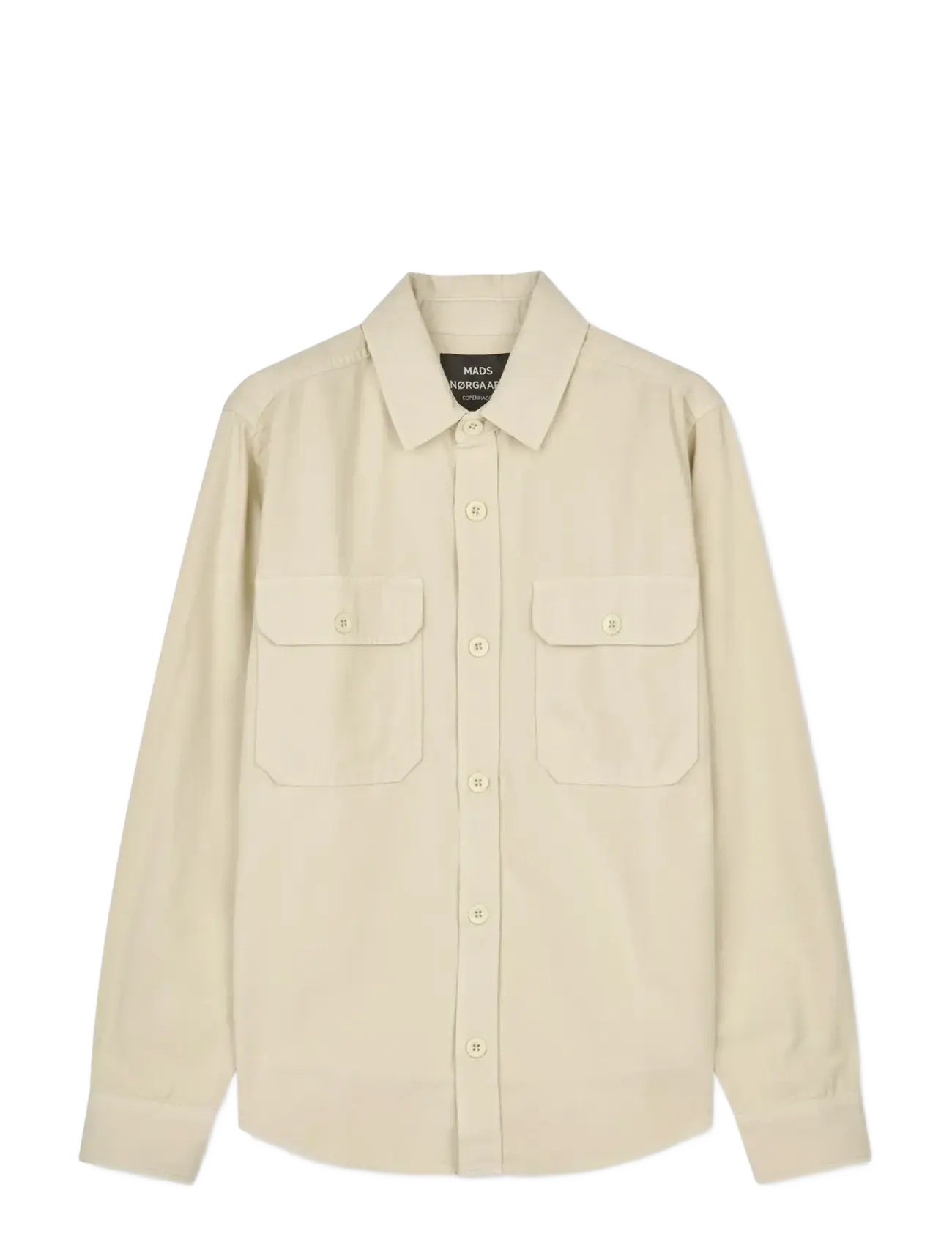 MADS NØRGAARD Dyed Canvas Skyler Shirt Fav Cream - L - Herren