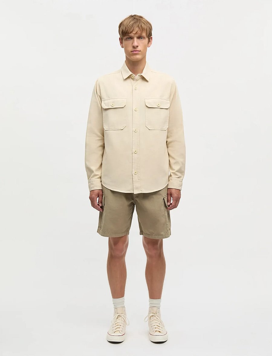 Mads Nørgaard - Dyed Canvas Skyler Shirt FAV - casual hemden - castle wall - 0