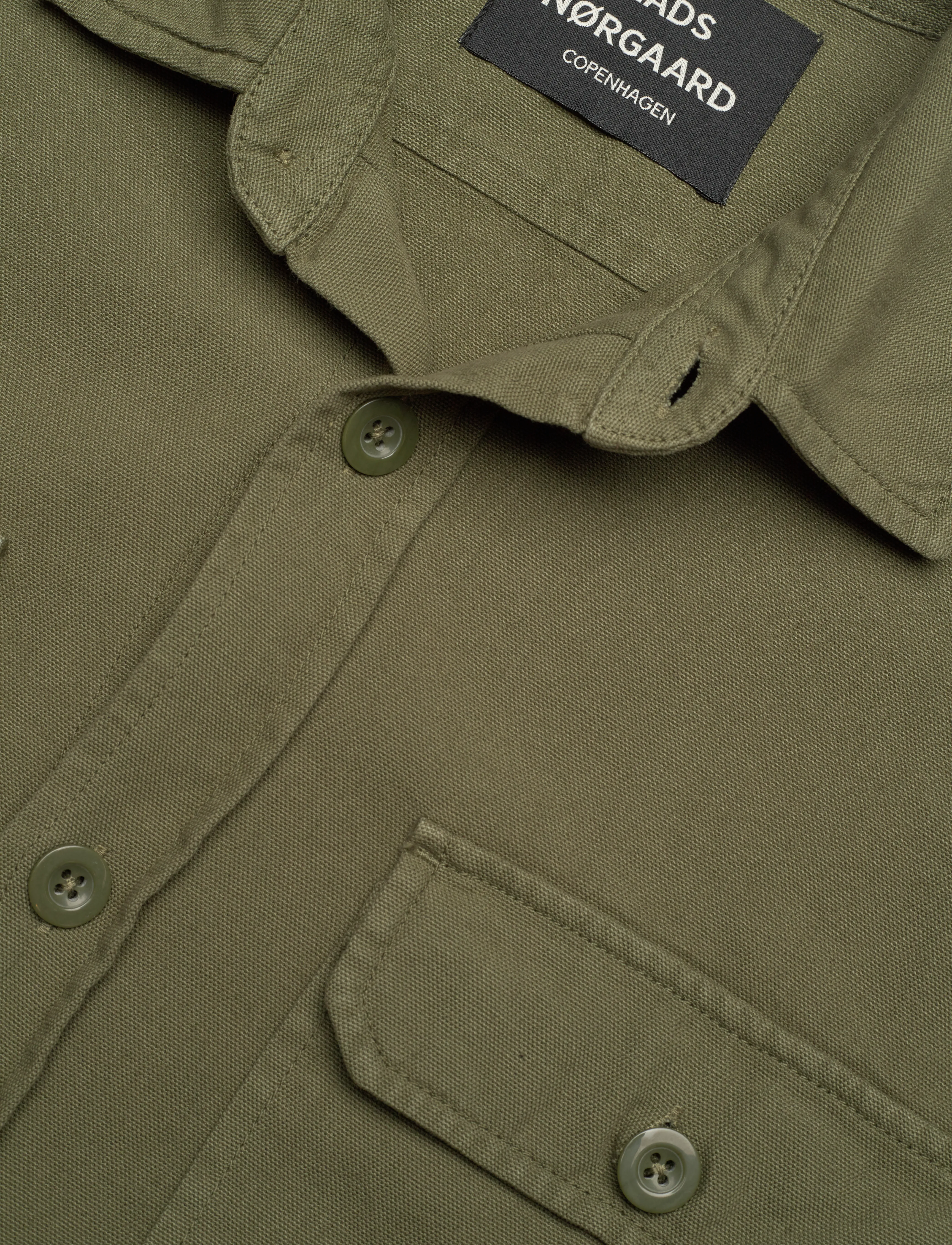 Mads Nørgaard - Dyed Canvas Skyler Shirt FAV - kalamata - 2