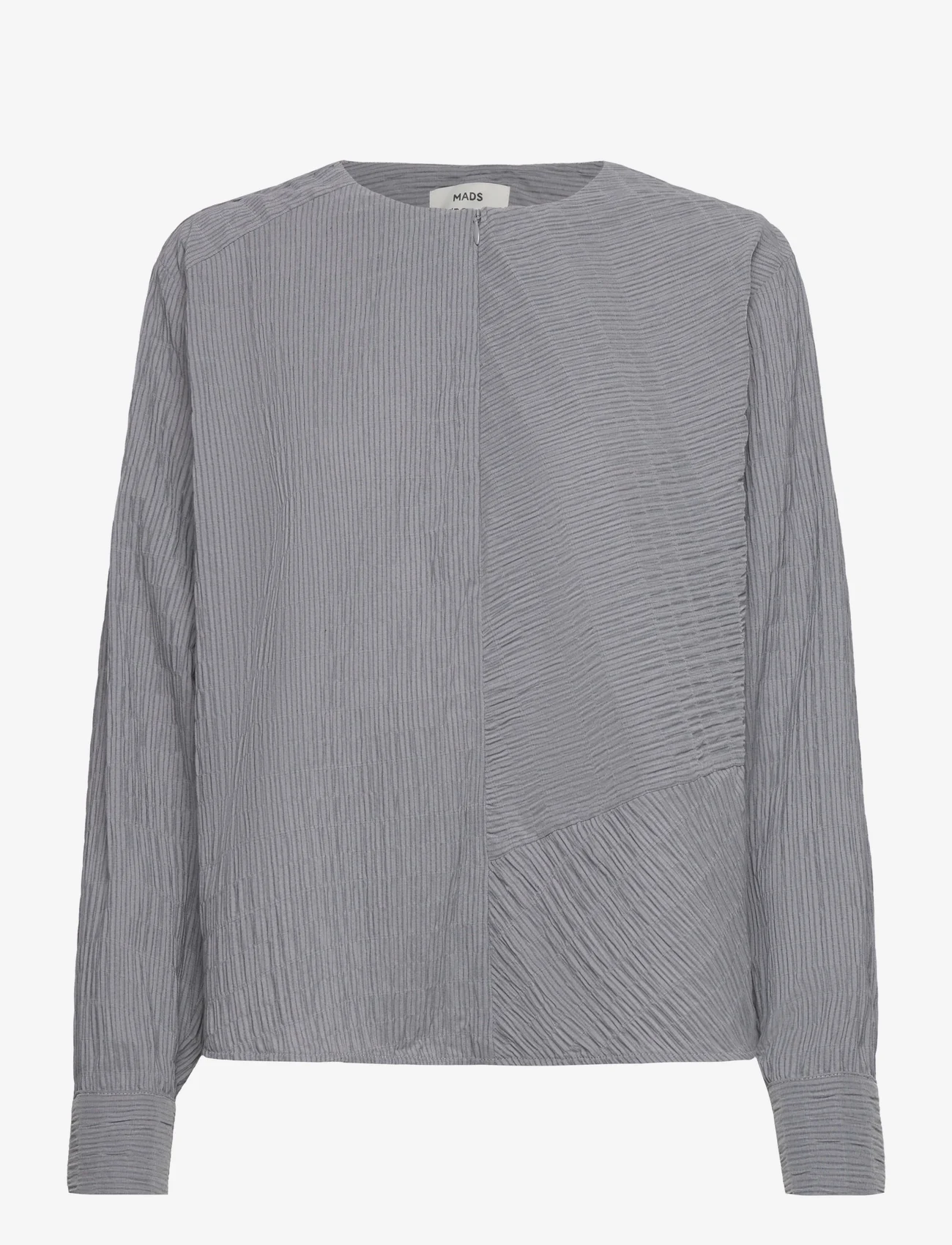 Mads Nørgaard - Crinckle Pop Fleur Shirt - långärmade skjortor - asphalt/black - 0