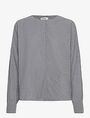 Mads Nørgaard - Crinckle Pop Fleur Shirt - långärmade skjortor - asphalt/black - 0