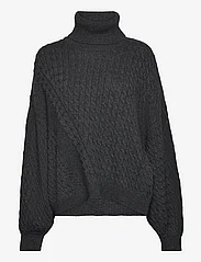 Mads Nørgaard - Recycled Wool Mix Rerik Sweater - rullekraver - charcoal melange - 0