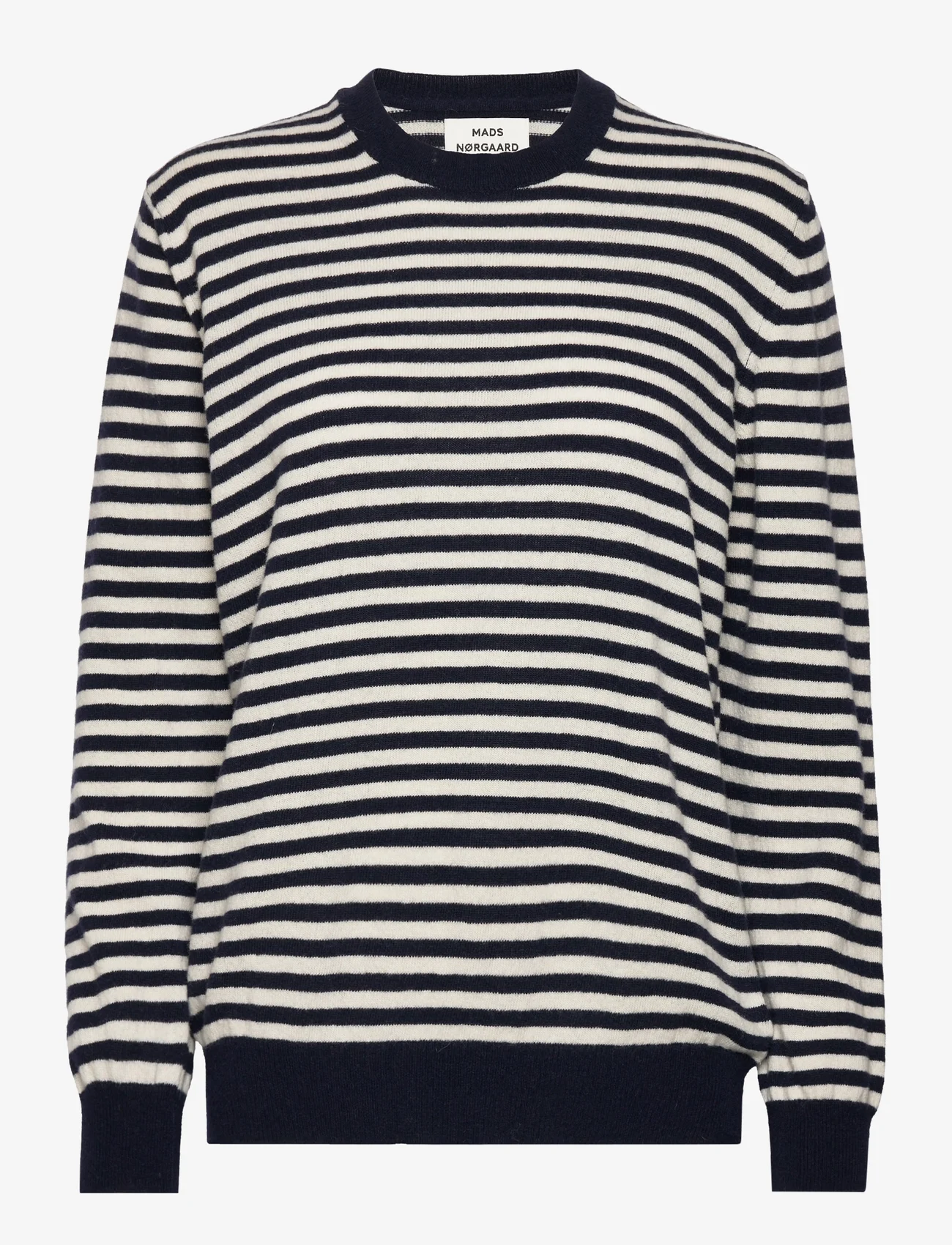 Mads Nørgaard - Eco Wool Stripe Kasey Sweater - džemperi - deep well/winter white - 0