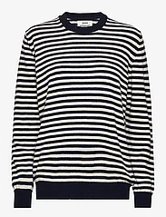 Mads Nørgaard - Eco Wool Stripe Kasey Sweater - trøjer - deep well/winter white - 0