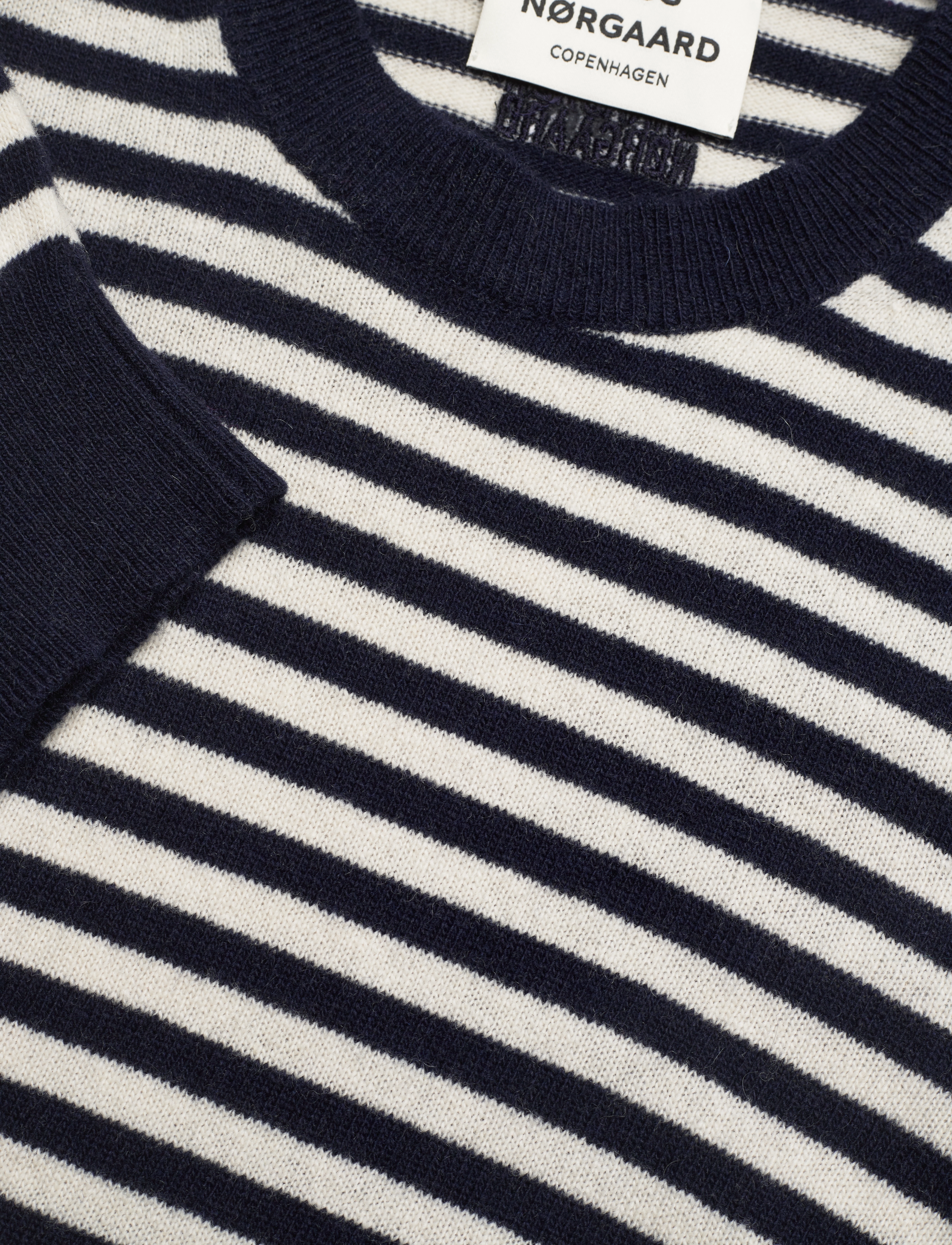 Mads Nørgaard - Eco Wool Stripe Kasey Sweater - deep well/winter white - 2