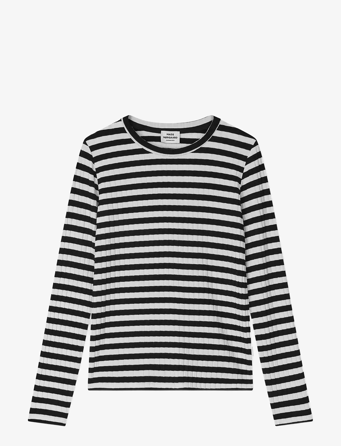 Mads Nørgaard - 5x5 Classic Stripe Talika Top - langärmelig - black/vanilla ice - 0