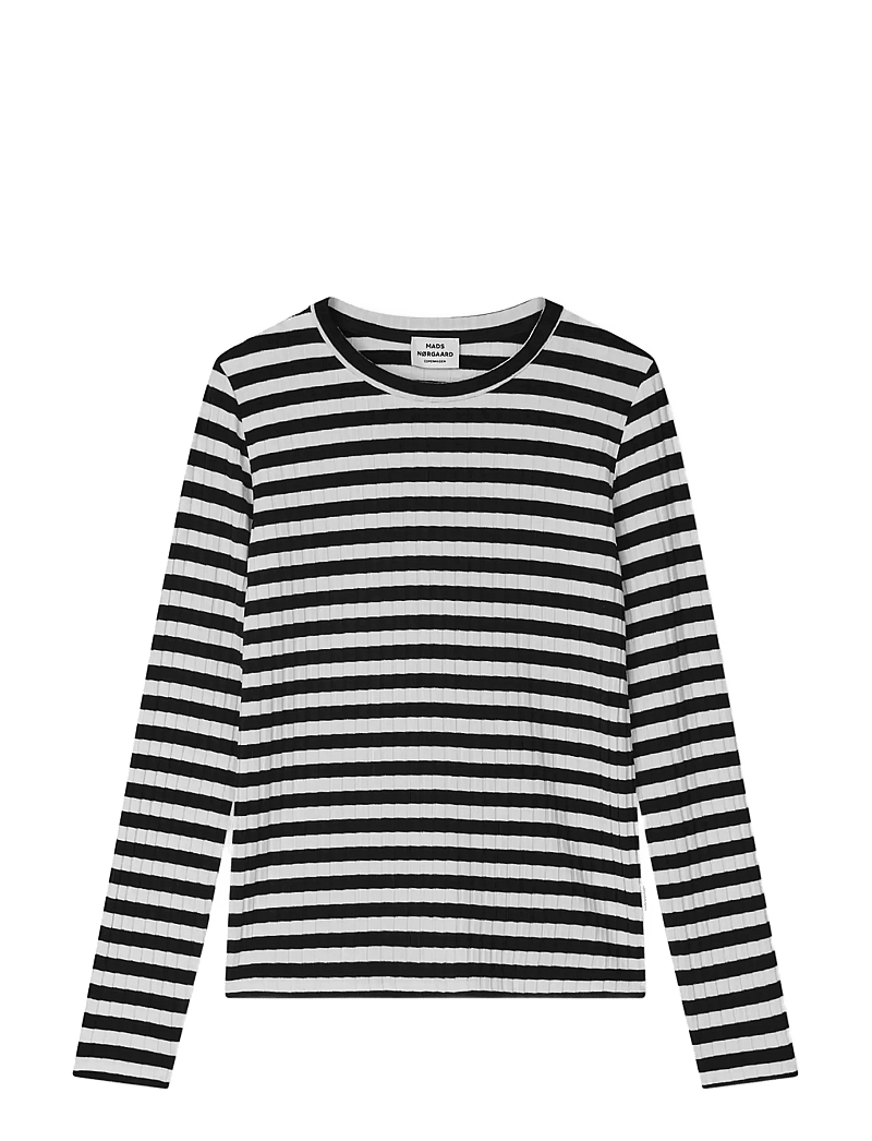Mads Nørgaard - 5x5 Classic Stripe Talika Top - langärmelig - black/vanilla ice - 0