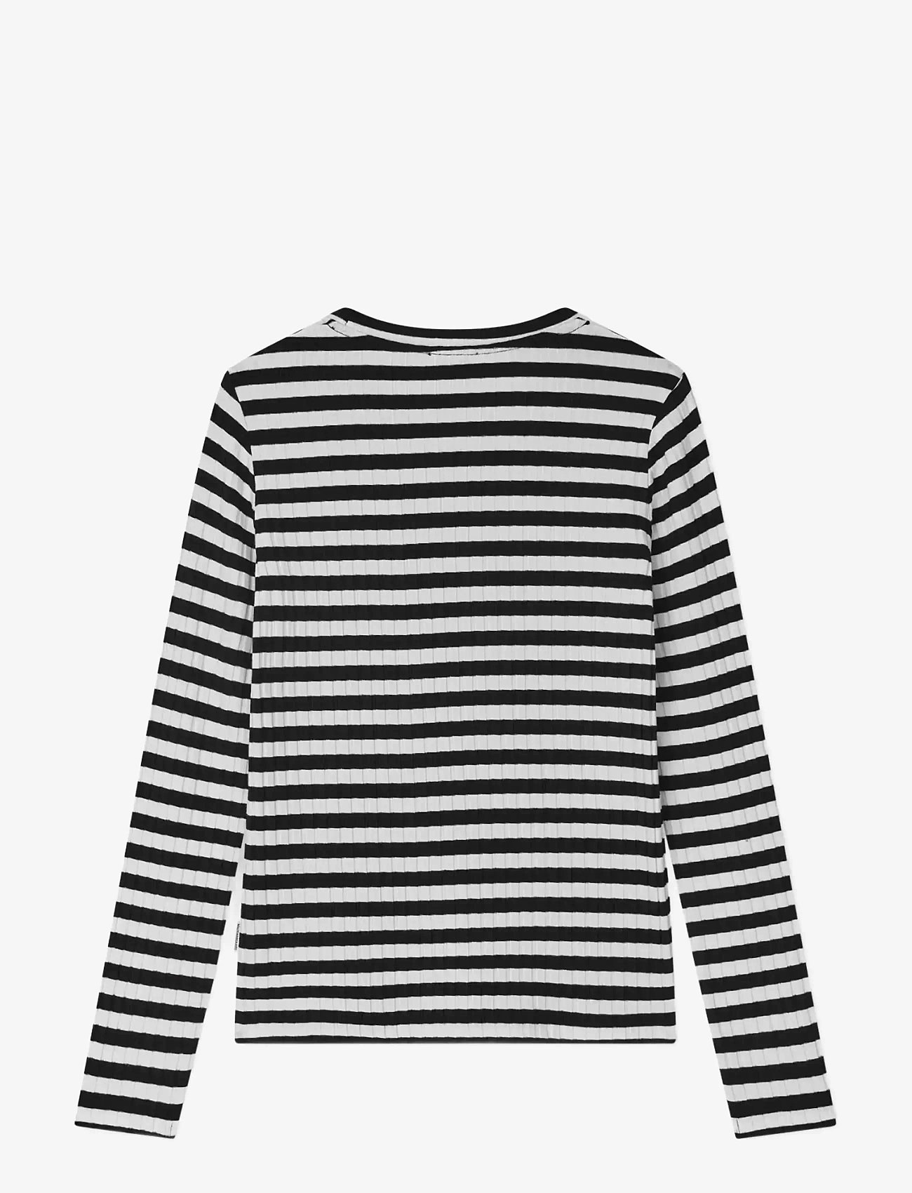 Mads Nørgaard - 5x5 Classic Stripe Talika Top - langärmelig - black/vanilla ice - 1