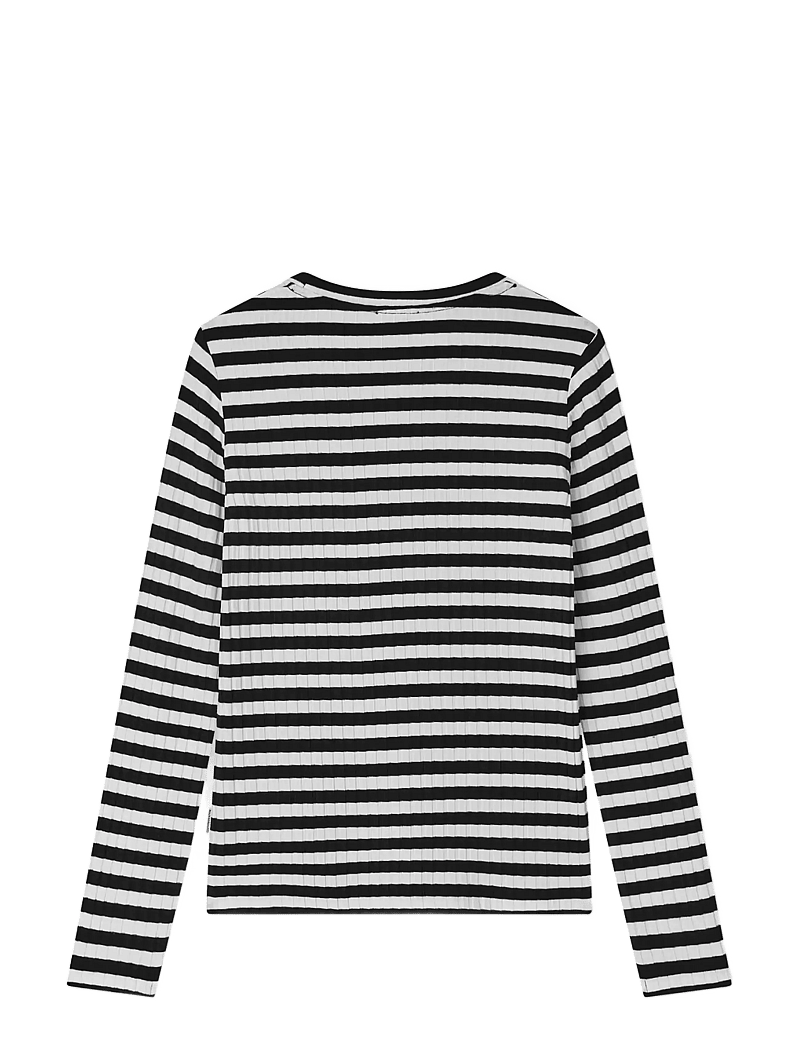 Mads Nørgaard - 5x5 Classic Stripe Talika Top - langärmelig - black/vanilla ice - 1