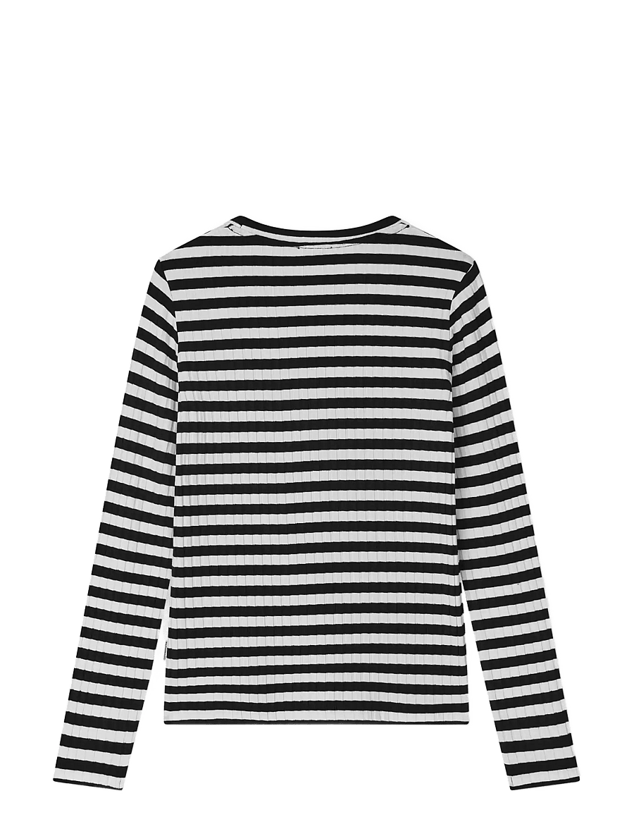 Mads Nørgaard - 5x5 Classic Stripe Talika Top - long-sleeved t-shirts - black/vanilla ice - 1
