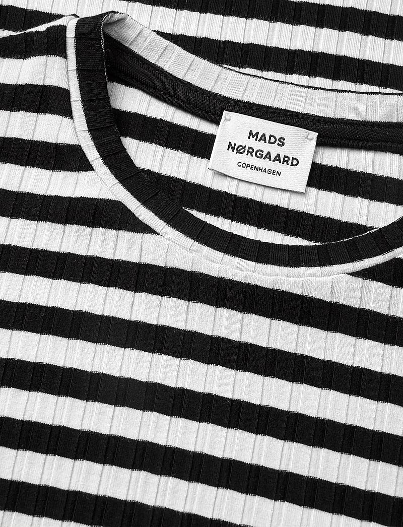 Mads Nørgaard - 5x5 Classic Stripe Talika Top - langärmelig - black/vanilla ice - 2