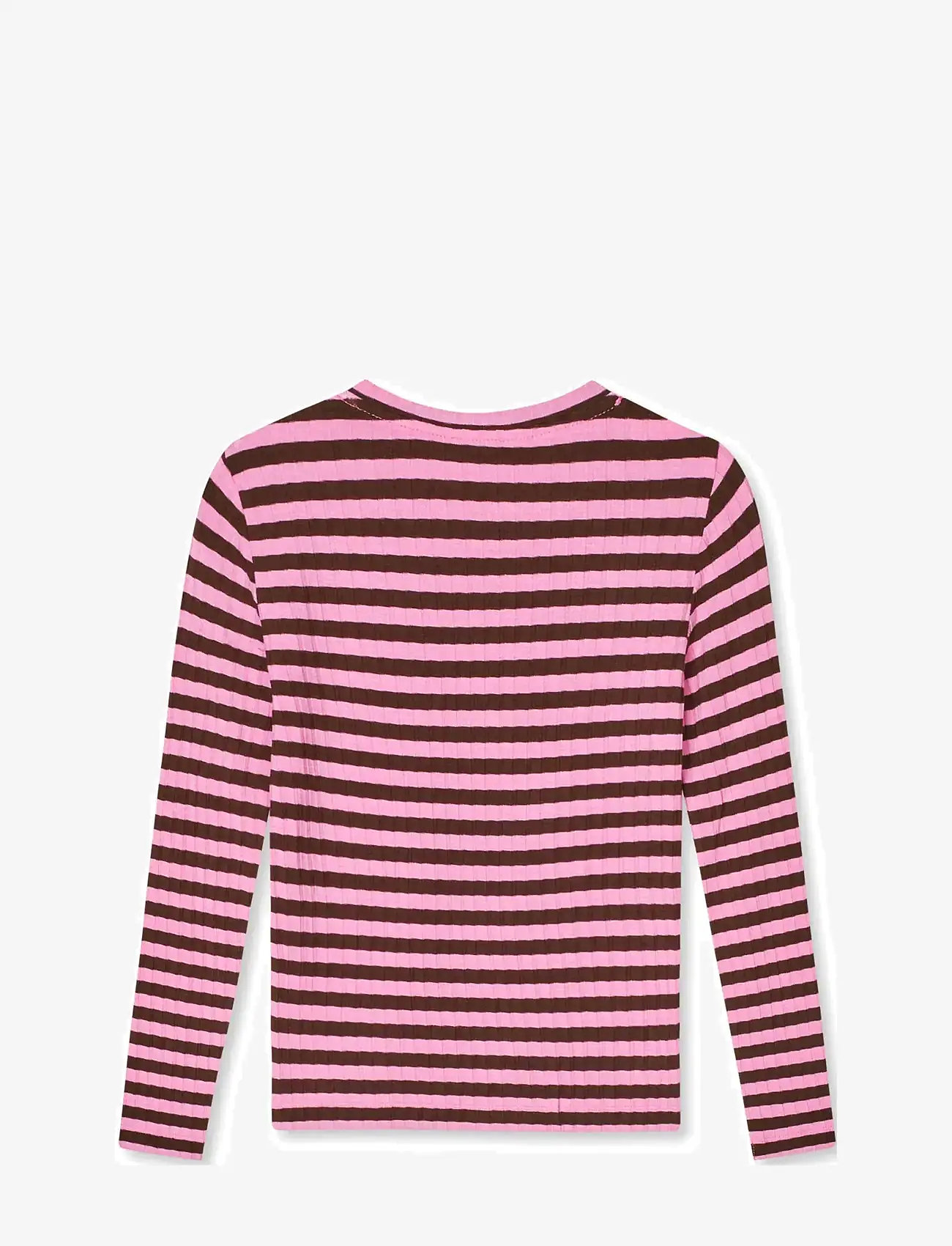 Mads Nørgaard - 5x5 Classic Stripe Talika Top - langærmede t-shirts - demitasse/fuchsia pink - 1