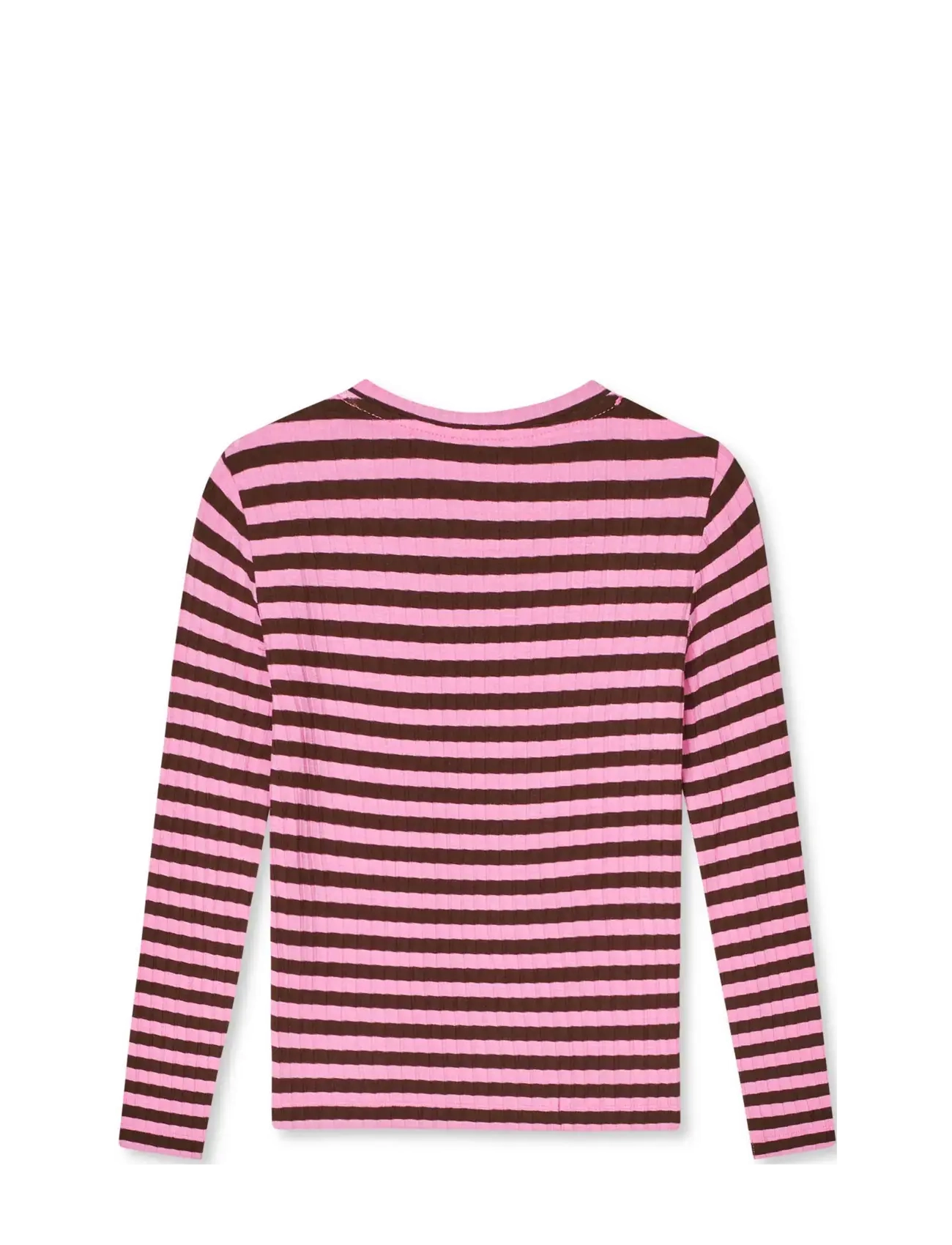 Mads Nørgaard - 5x5 Classic Stripe Talika Top - long-sleeved t-shirts - demitasse/fuchsia pink - 1