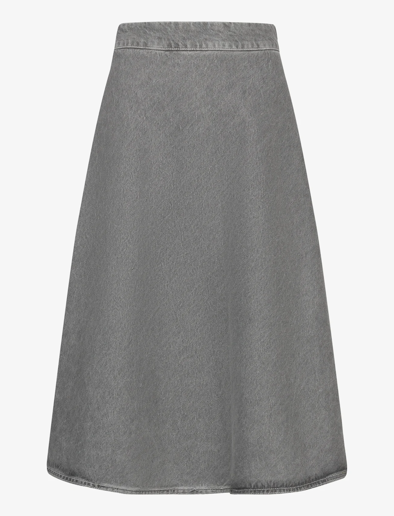 Mads Nørgaard - Grey Denim Stelly C Long Skirt - vidutinio ilgio sijonai - grey - 0