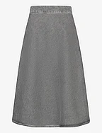 Grey Denim Stelly C Long Skirt - GREY
