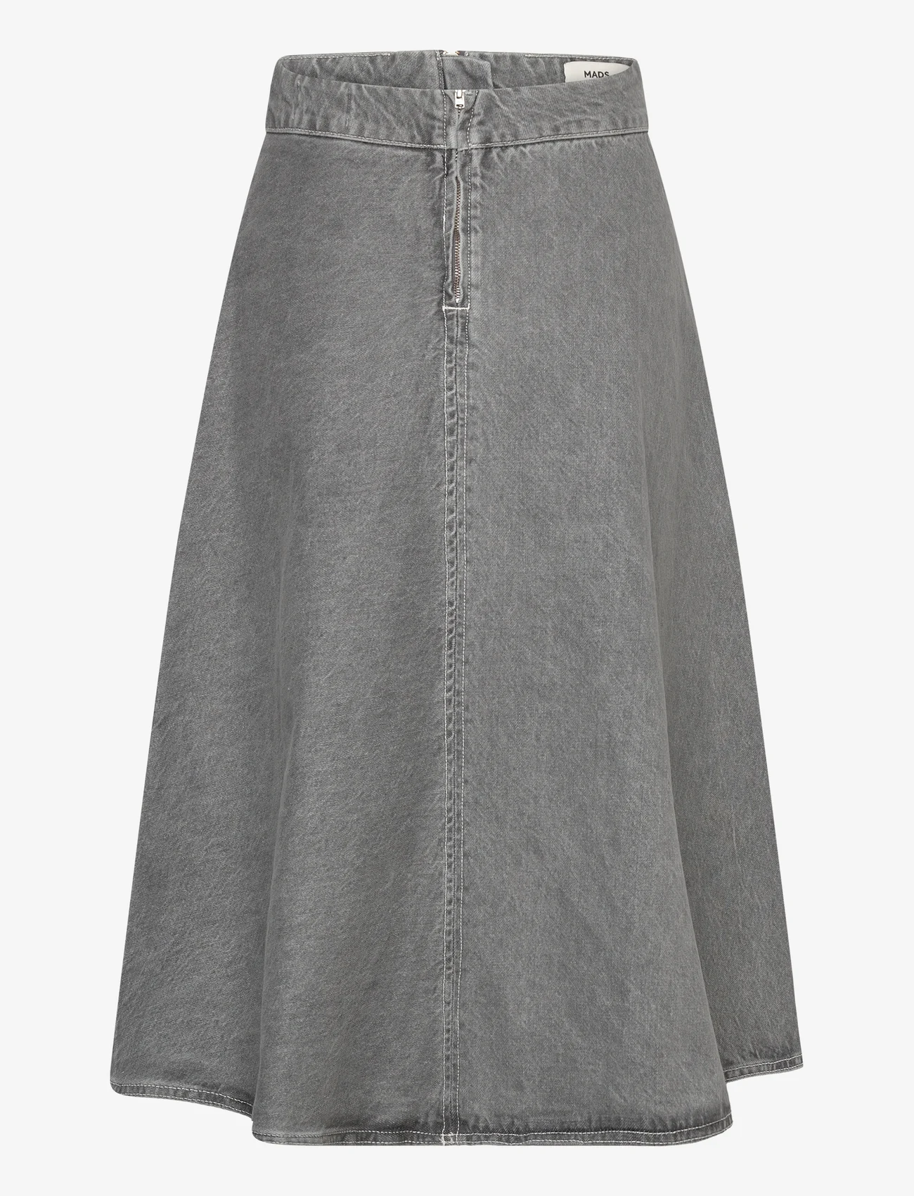 Mads Nørgaard - Grey Denim Stelly C Long Skirt - midi nederdele - grey - 1