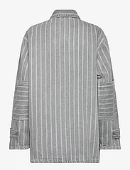 Mads Nørgaard - Grey Stripe Denim Johnny Jacket - denim jackets - grey - 1