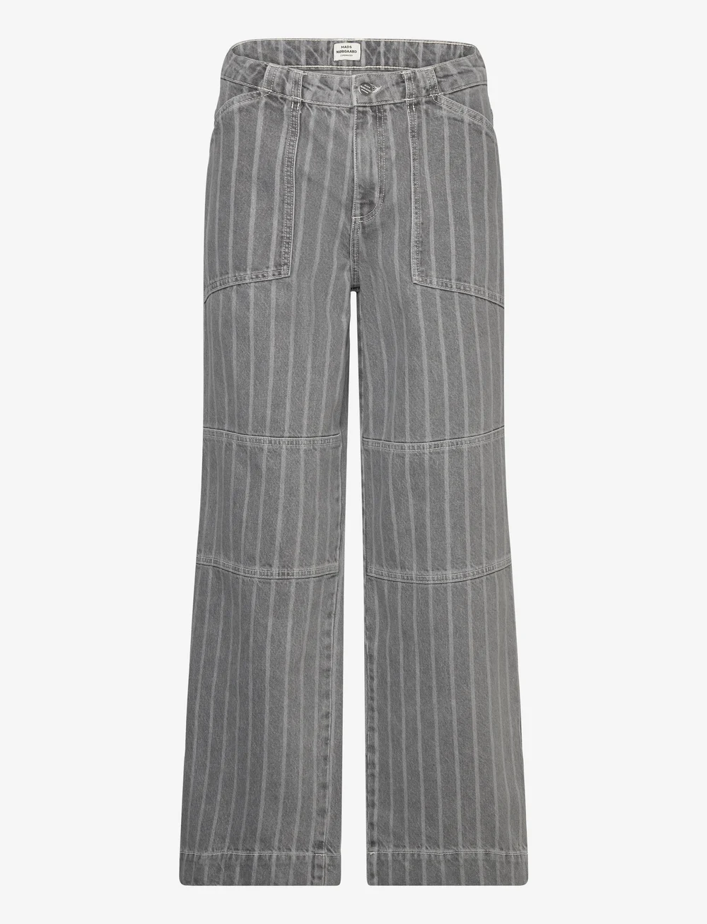 Mads Norgaard Grey Stripe Denim Krauer Jeans trousers shop at Booztlet