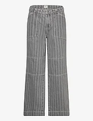 Mads Nørgaard - Grey Stripe Denim Krauer Jeans - hosen mit weitem bein - grey stripe - 0
