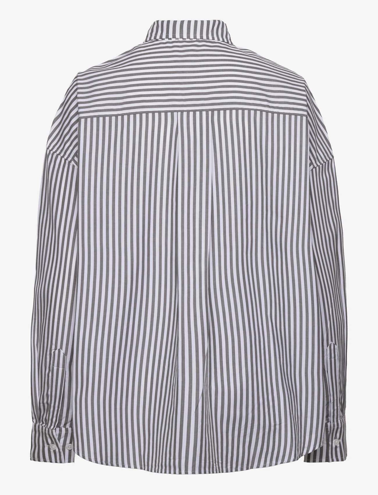 Mads Nørgaard - Popla Petrea Shirt - langermede skjorter - castlerock/optical white - 1