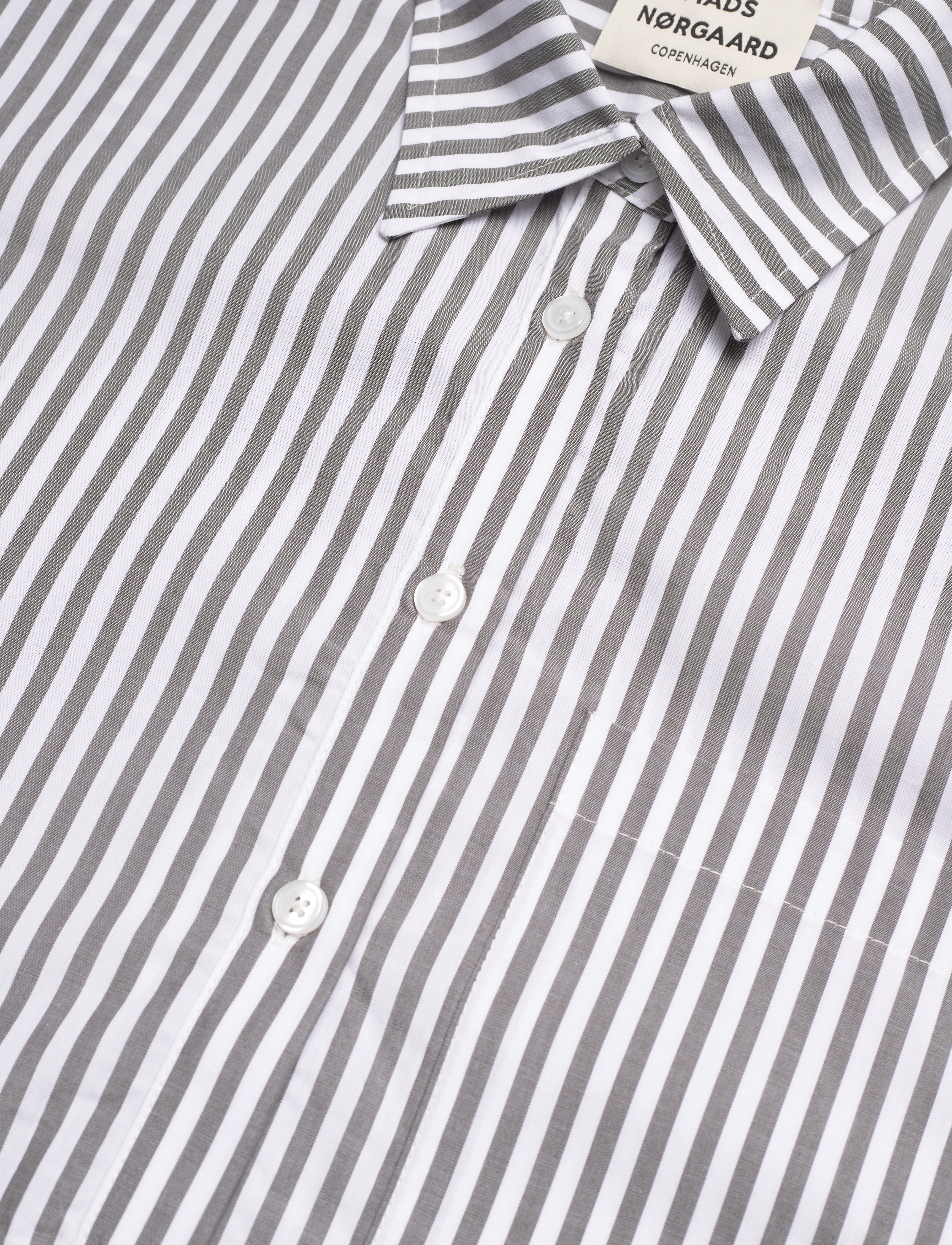 Mads Nørgaard - Popla Petrea Shirt - langærmede skjorter - castlerock/optical white - 2