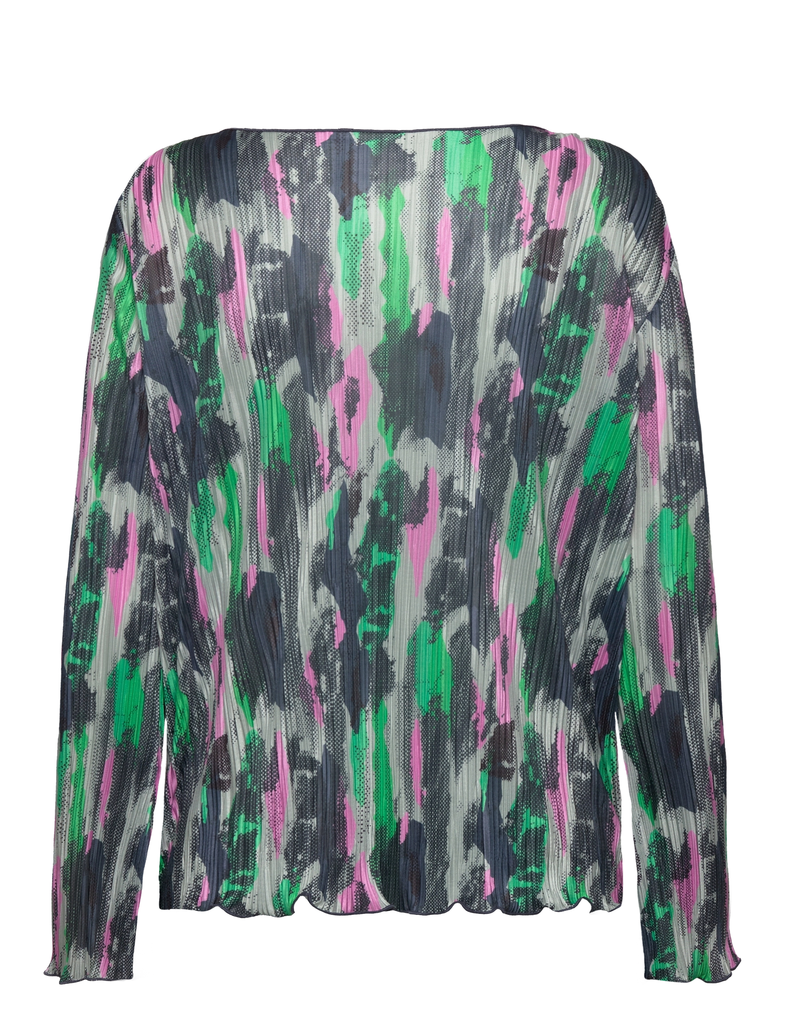 Mads Nørgaard - Dantel Hartha Top AOP - long sleeved blouses - mesh aop/andean toucan - 1