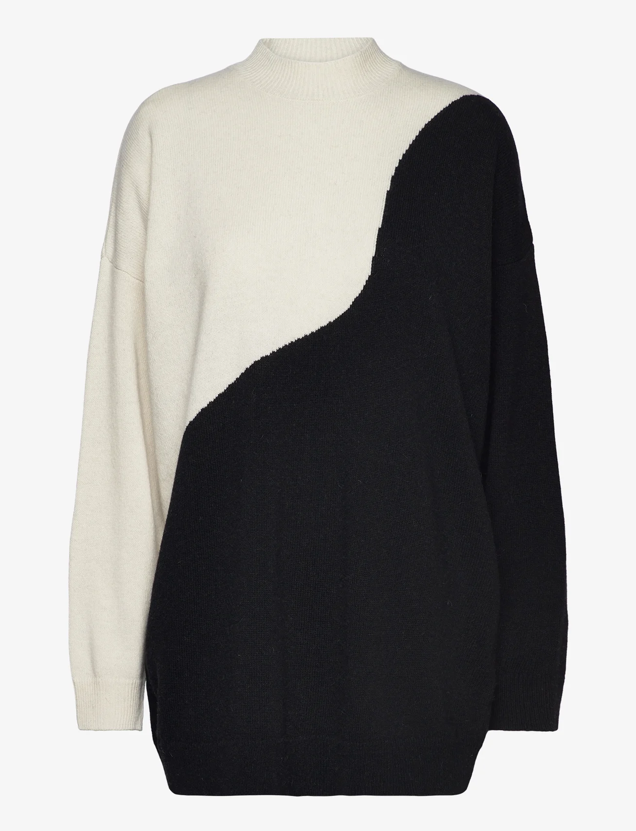 Mads Nørgaard - Recy Soft Knit Sandra Sweater - trøjer - black/winter white - 0