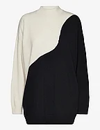 Recy Soft Knit Sandra Sweater - BLACK/WINTER WHITE