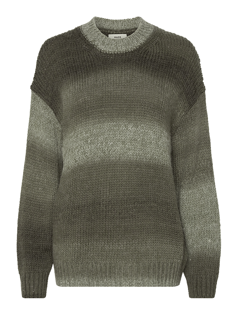 Mads Nørgaard - Shaded Lefty Sweater - stickade tröjor - forest night melange - 0