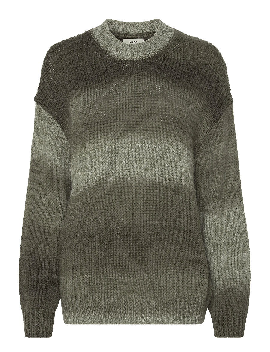 Mads Nørgaard - Shaded Lefty Sweater - stickade tröjor - forest night melange - 0