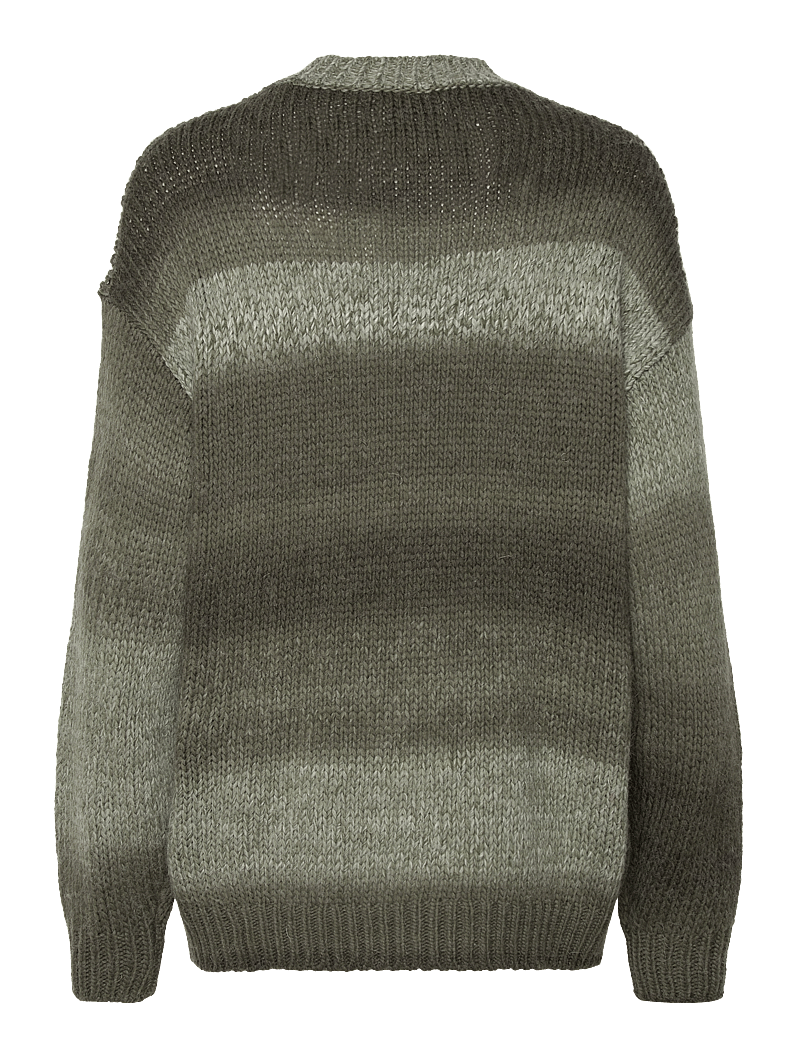 Mads Nørgaard - Shaded Lefty Sweater - stickade tröjor - forest night melange - 1