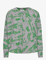 Mads Nørgaard - Crinckle Pop Fleur Shirt AOP - pikkade varrukatega särgid - cloud aop/andean toucan - 0