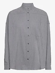 Mads Nørgaard - Crinckle Pop Fran Shirt - langermede skjorter - asphalt/black - 0