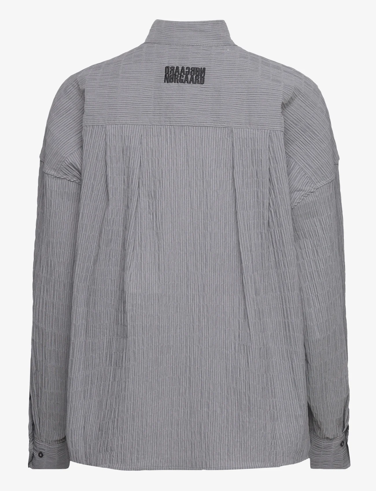 Mads Nørgaard - Crinckle Pop Fran Shirt - langermede skjorter - asphalt/black - 1
