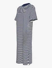 Mads Nørgaard - Single Organic Stripe Nou Dress - tshirt jurken - estate blue/cloud dancer - 2