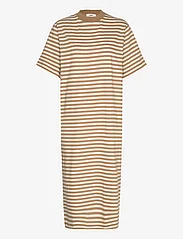 Mads Nørgaard - Single Organic Stripe Nou Dress - t-shirt dresses - kelp/cloud dancer - 0