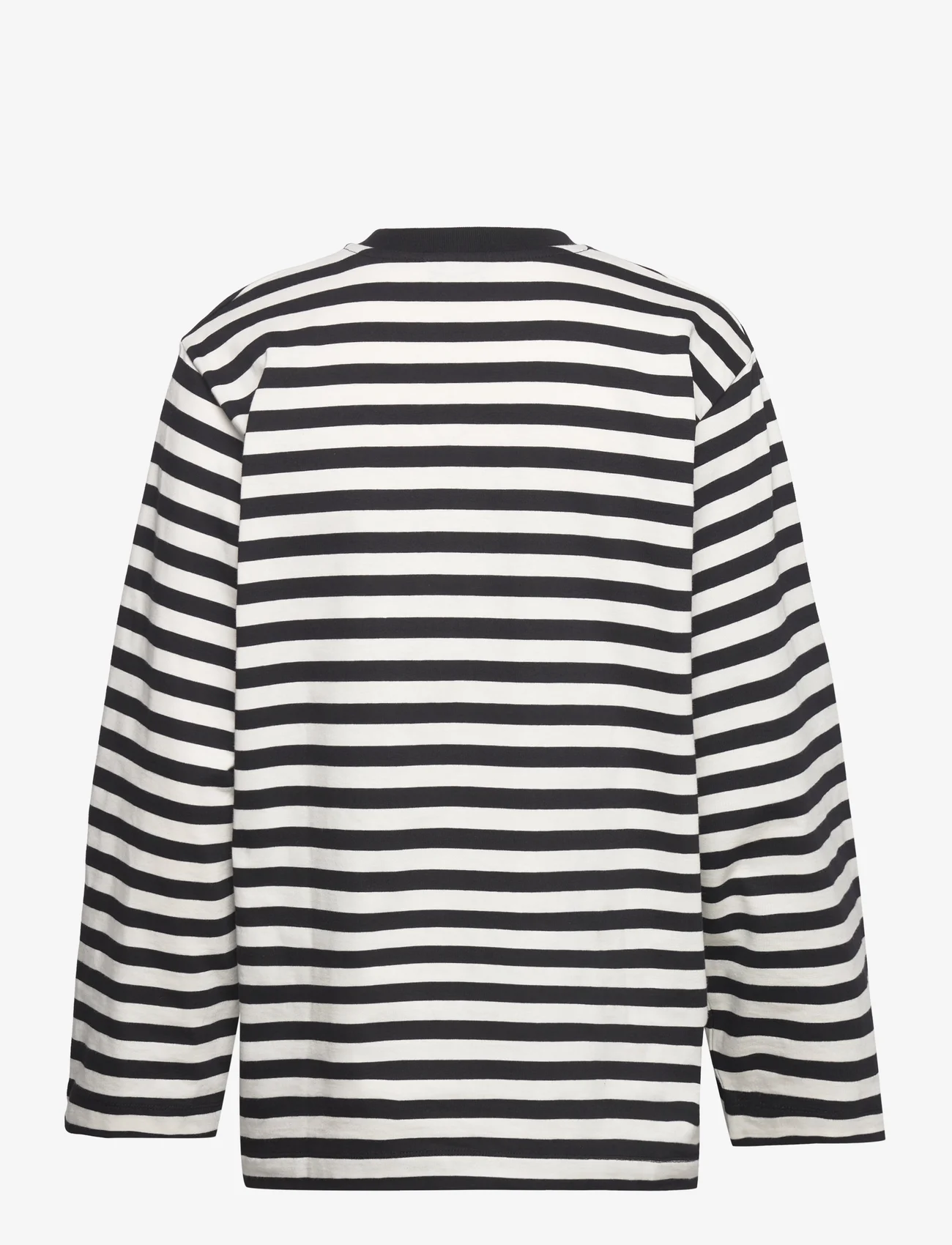 Mads Nørgaard - Heavy Single Stripe Noelle LS Tee - t-shirts & tops - black/snowwhite - 1